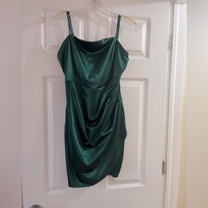 Green Satin Homecoming Dress